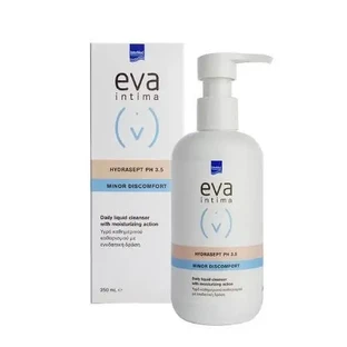 INTERMED Eva Intima Minor Discomfort Hydrasept Очищающая жидкость для чувствительных зон. Идеально подходит для женщин с сахарным диабетом. pH 3,5. 250 мл