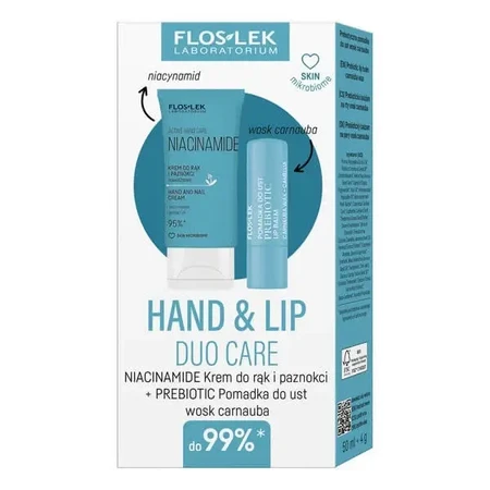 Flos-lek Набор Hand &amp; Lip Duo Care с ниацинамидом: крем для рук, 50 мл + помада для губ, 4 г: цены и характеристики