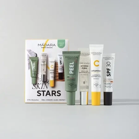 Набір Madara Skin Stars 4 Mini Bestseller Set: маска, 17 мл + зволожувальне сироватка, 15 мл + крем з вітаміном С, 15 мл + крем проти зморшок, 10 мл: ціни та характеристики