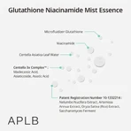 APLB Glutathione Niacinamide Mist Essence, освітлюючий спрей-есенція для обличчя з глутатіоном та ніацинамідом, 105 мл: ціни та характеристики