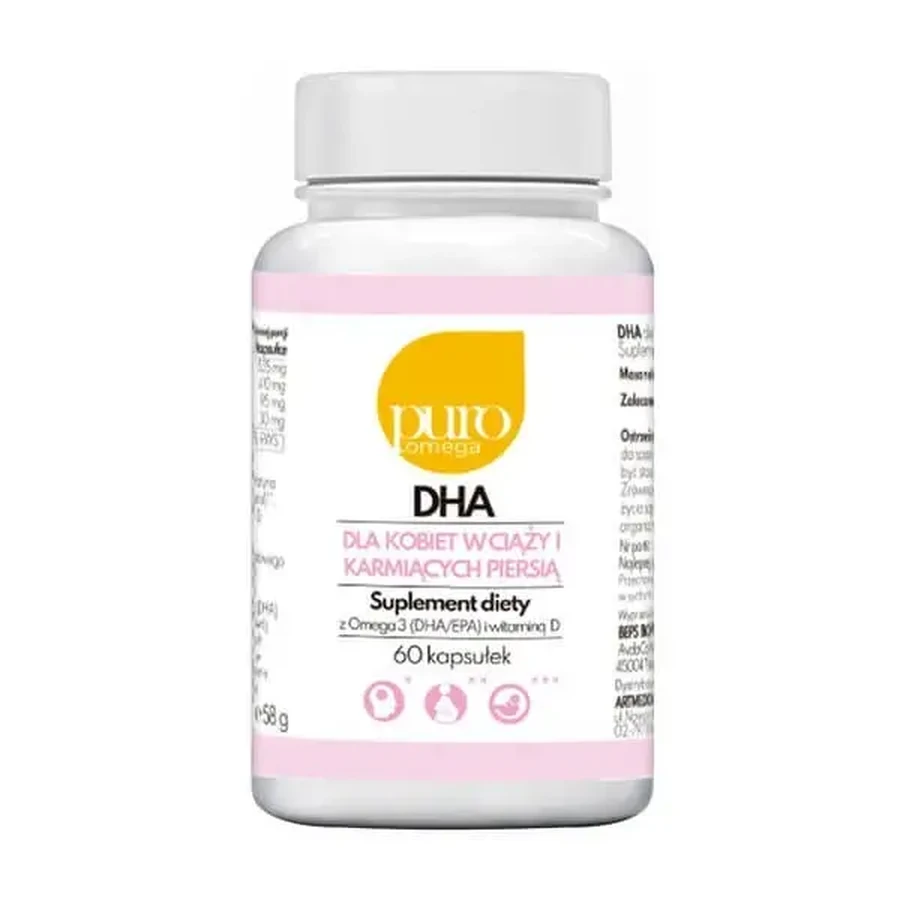 Puro Omega Омега-3 DHA для беременных и кормящих женщин, капсулы, 60 шт.: цены и характеристики