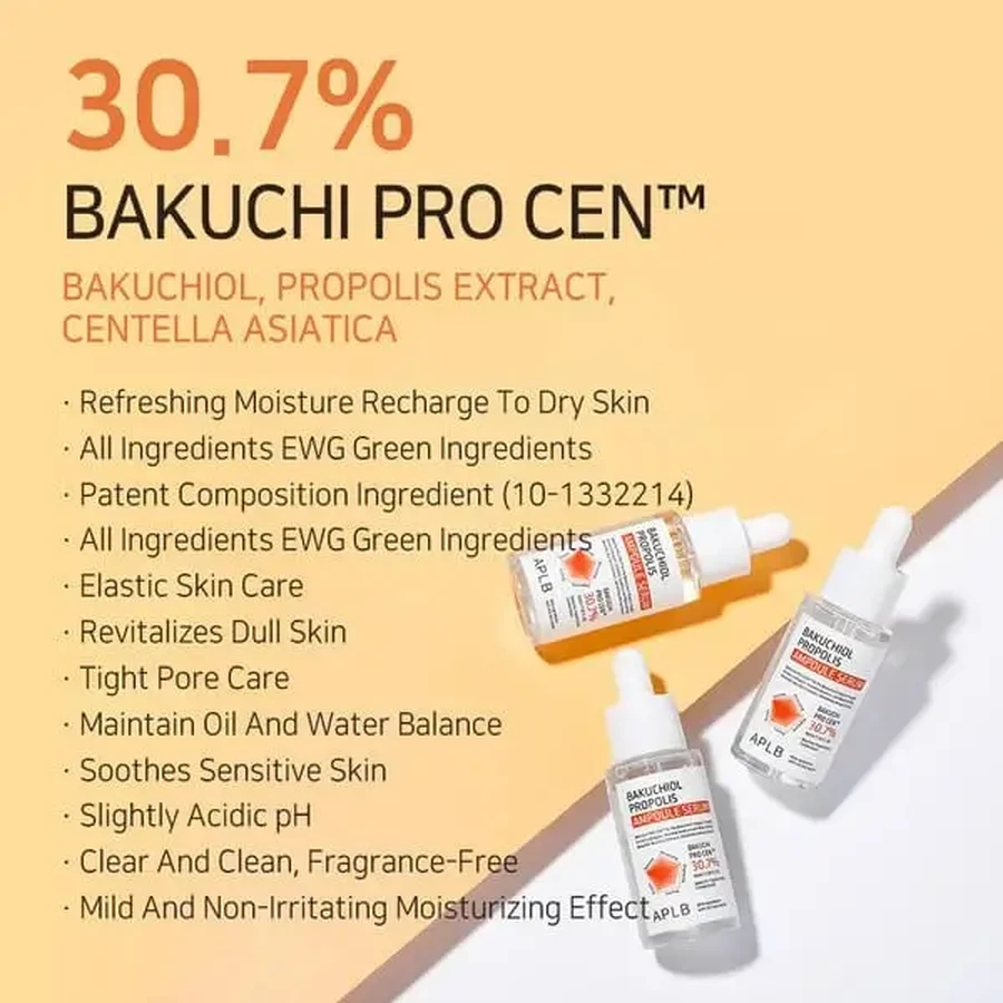 APLB Bakuchiol Propolis Ampoule, заспокійлива сироватка для обличчя з бакучіолом і прополісом, 40 мл: ціни та характеристики