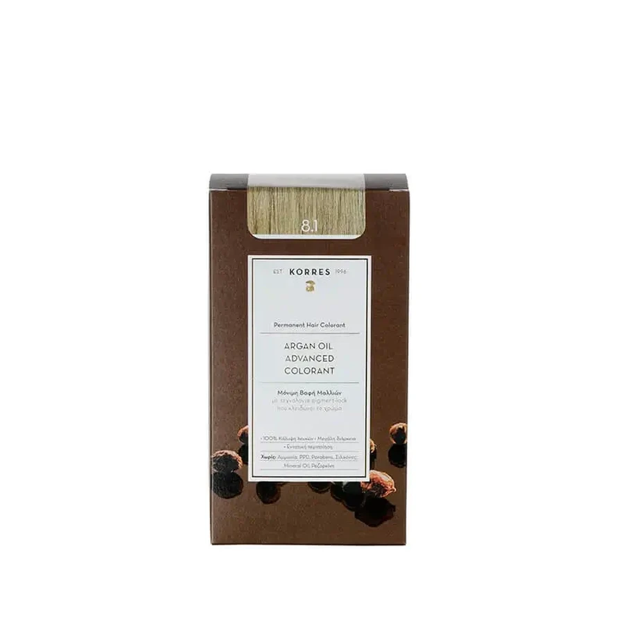 KORRES Argan Oil Advanced Colorant Краска для волос 8.1 Blonde Light Sandre 50 мл: цены и характеристики