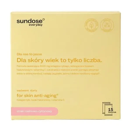 Sundose Everyday For Skin Anti-Aging, пакетики с порошком, вкус «малина-лимон», 15 шт.: цены и характеристики