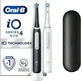 Электрическая зубная щетка с перезаряжаемым аккумулятором ORAL B iO Series 4 Duo, бело-черная, 2 шт.