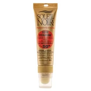 Soleil Noir для взрослых и детей: крем с витаминами SPF 50, 20 мл + стик SPF 30, 2 г