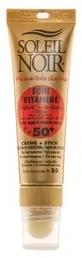 Soleil Noir для взрослых и детей: крем с витаминами SPF 50, 20 мл + стик SPF 30, 2 г