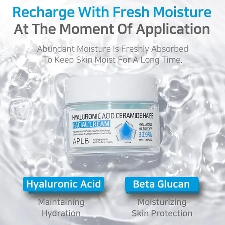 APLB Hyaluronic Acid Ceramide HA B5, увлажняющий крем для лица с гиалуроновой кислотой, церамидами и витамином B5, 55 мл: цены и характеристики