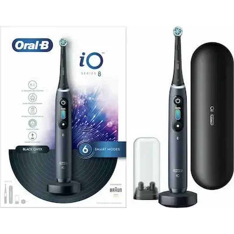 Электрическая зубная щетка ORAL-B iO Series 8 Magnetic Black Onyx — новая технология с таймером и датчиком давления, черного цвета: цены и характеристики