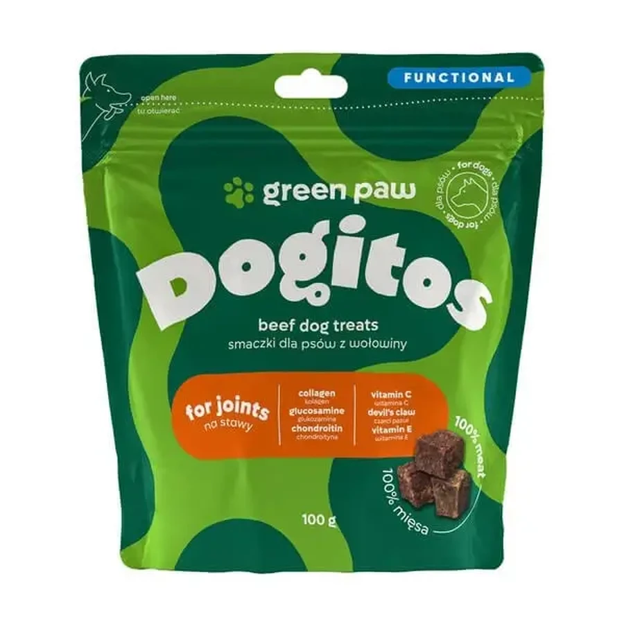 Green Paw Dogitos For Joints, ласощі з яловичини для собак, 100 г: ціни та характеристики
