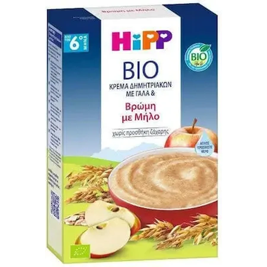 HIPP Bio Злаковый крем с молоком: овес и яблоки. Злаковый крем без сахара для детей от 6 месяцев, 250 г: цены и характеристики