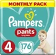 PAMPERS Baby Pants, розмір №4, 9–15 кг, 176 штук, місячний набір