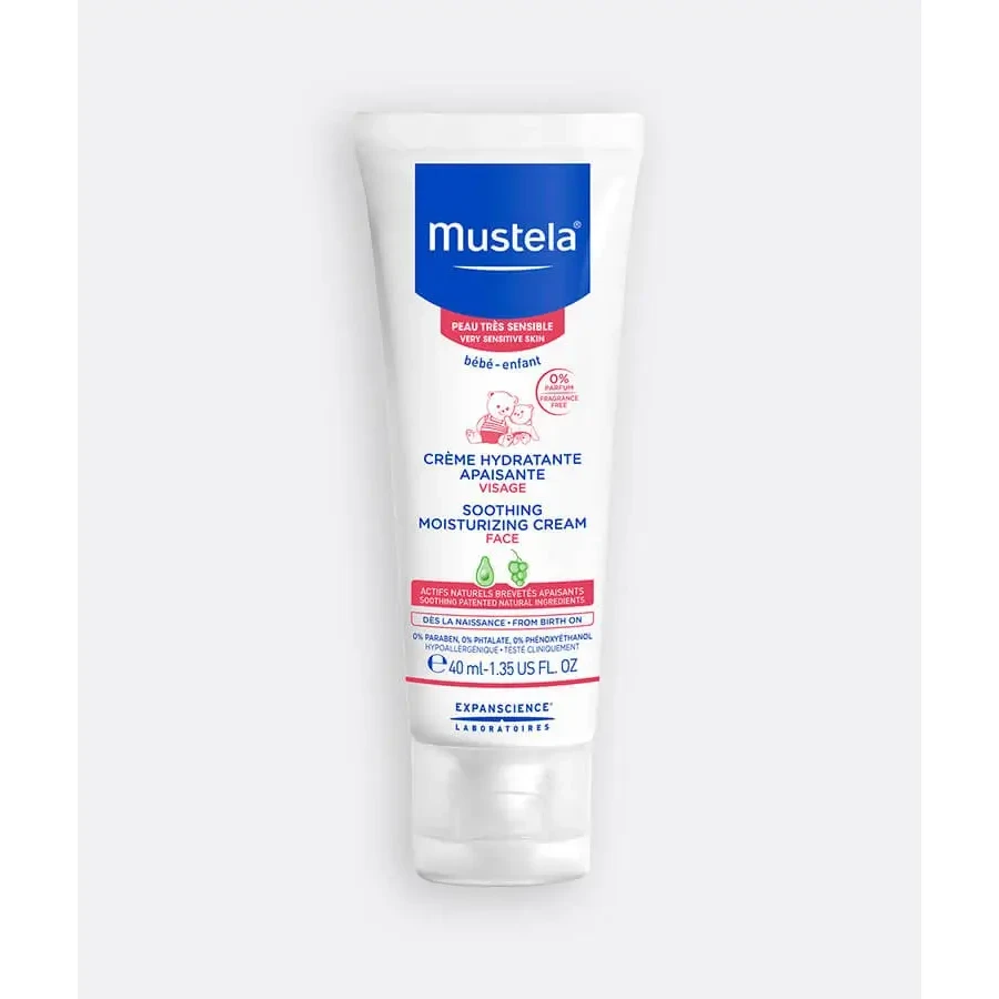 MUSTELA Bebe Bebe Увлажняющий успокаивающий крем для лица Увлажняющий успокаивающий крем для чувствительной кожи лица малыша 40 мл: цены и характеристики