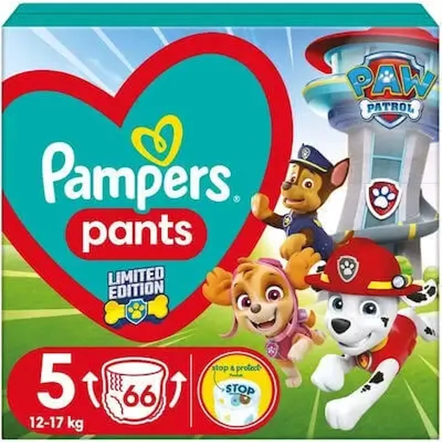 PAMPERS Штани «Paw Patrol», № 5, для дітей вагою 12–17 кг, 66 штук: ціни та характеристики