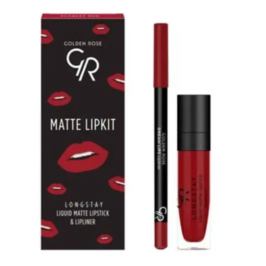 Golden Rose Matte Lipkit, набор для макияжа губ, красный, 7,6 г: цены и характеристики