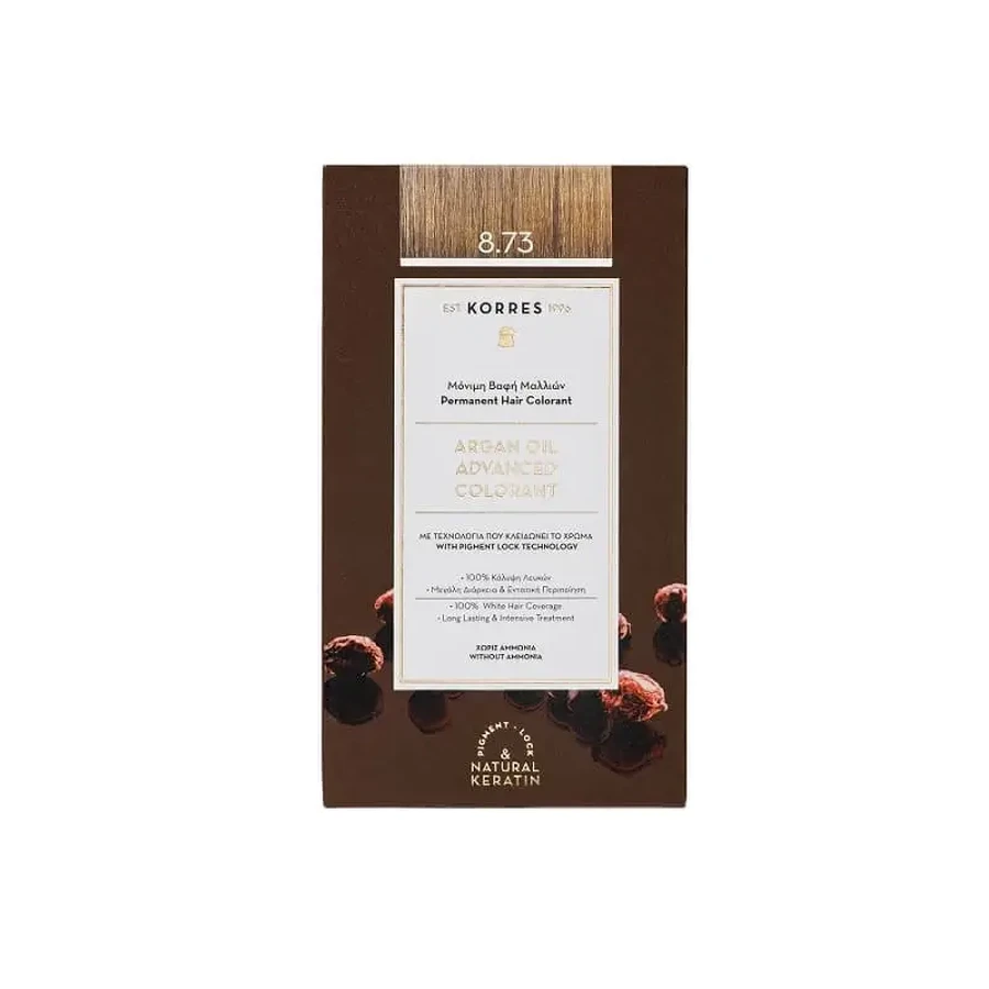 KORRES Argan Oil Advanced Colorant Краска для волос 8.73 Золотисто-карамельный: цены и характеристики