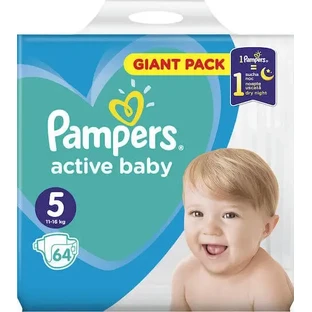 PAMPERS Active Baby Подгузники с наклейкой № 5 для веса 11–16 кг, 64 шт.