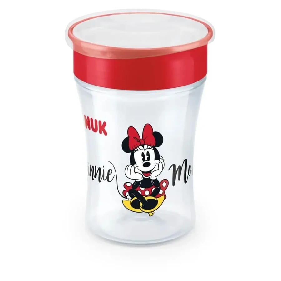 NUK Cup Magic Disney Mickey Пластиковый стаканчик с бортиком и крышкой для детей от 8 месяцев, 230 мл [10.255.425] — красный: цены и характеристики