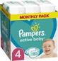 PAMPERS Active Baby Месячный набор № 4, 9–14 кг. Детские подгузники, 180 шт.