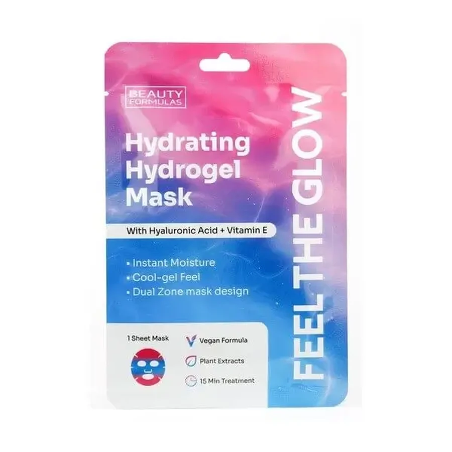 Beauty Formulas, гідрогелева зволожуюча маска з гіалуроновою кислотою та вітаміном Е, 1 шт.: ціни та характеристики