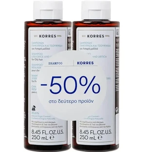 Акция KORRES: скидка 50% на второй шампунь для жирных волос с лакрицей и крапивой