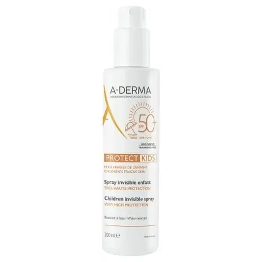 A-DERMA Protect Kids — невидимий спрей для дітей SPF 50+ 200 мл: ціни та характеристики