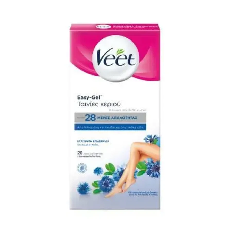 VEET Easy-Gel Восковые полоски для тела и ног для чувствительной кожи, 20 шт.: цены и характеристики