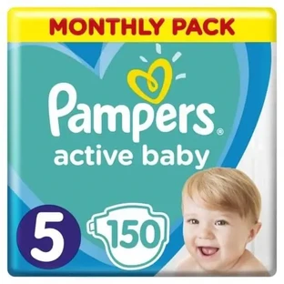 PAMPERS Дитячі підгузки Active Baby № 5, 11–16 кг, 150 штук, місячний набір