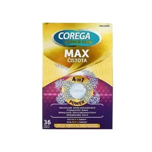 COREGA Power Max Clean 4in7 Таблетки для чищення зубних протезів з більш активним киснем, 36 таблеток