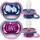 AVENT Ultra Air Силиконовые ортодонтические подгузники с чехлом для детей от 18 месяцев, 2 шт., сине-фиолетовые [SCF349/22]
