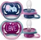 AVENT Ultra Air Силиконовые ортодонтические подгузники с чехлом для детей от 18 месяцев, 2 шт., сине-фиолетовые [SCF349/22]