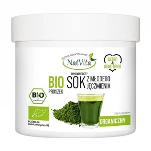 NatVita, органический сок из молодого ячменя, порошок, 100 г