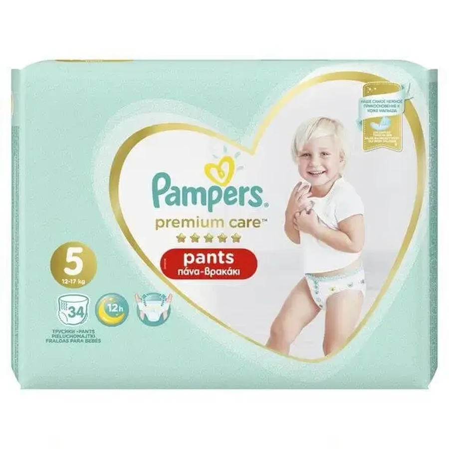 PAMPERS Baby Pants Premium Pants № 5, 12–17 кг, 34 штуки, упаковка «Джамбо»: цены и характеристики