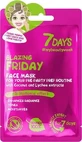 7DAYS Blazing Friday Sheet Mask — маска для лица с кокосовой водой, 28 г