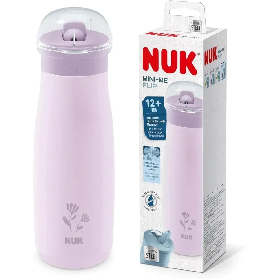 Чашка NUK Mini-Me Flip из нержавеющей стали для детей от 12 месяцев, Lilac, 500 мл [10.225.329]: цены и характеристики