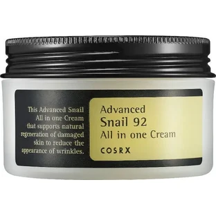 COSRX Advanced Snail 92 All in One 24-hour Face Cream для зволоження та регенерації зі слизом равлика, 100 мл