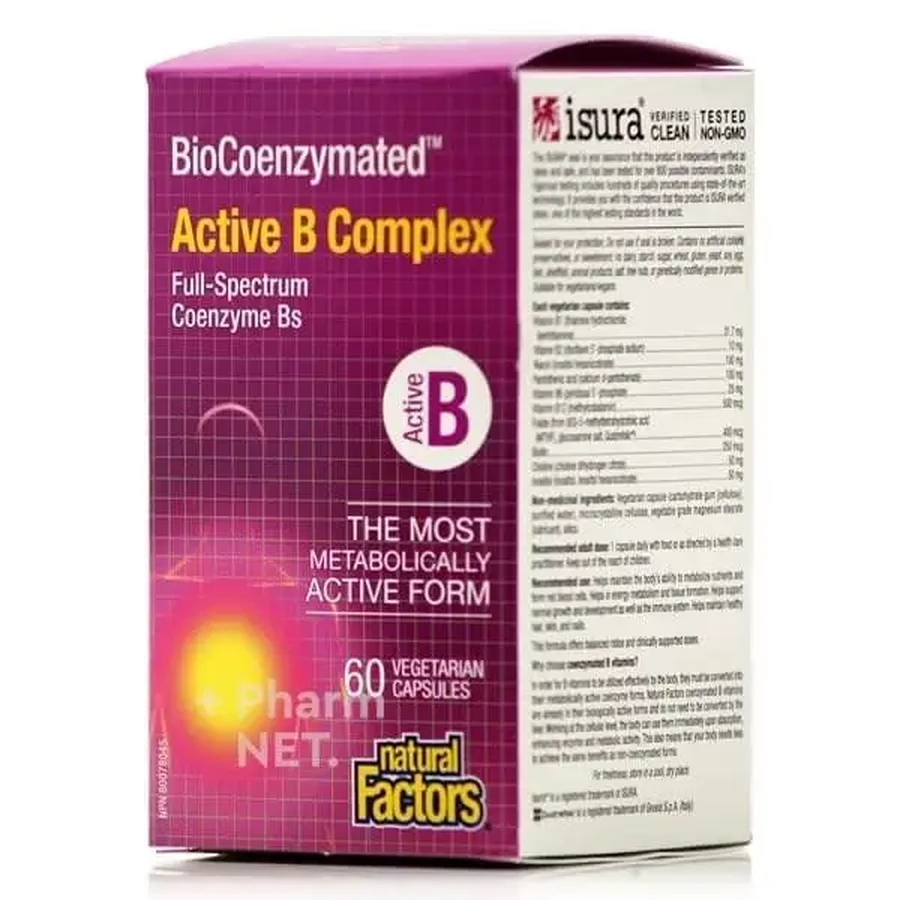 NATURAL FACTORS BioCoenzymated Active B Complex — витамины группы B в активной форме, 60 капсул: цены и характеристики