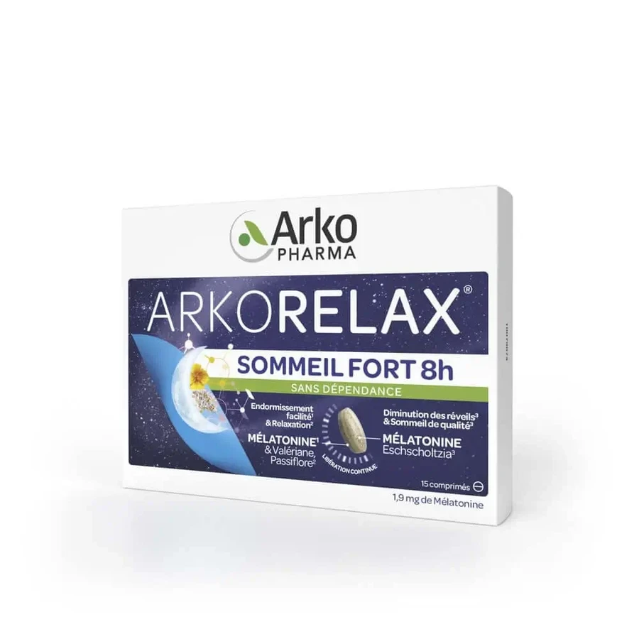 Arkopharma Arkorelax Sonno Forte 8H: мелатонін, валеріана, 15 таблеток: ціни та характеристики