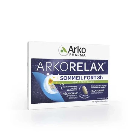 Arkopharma Arkorelax Sonno Forte 8H: мелатонін, валеріана, 15 таблеток: ціни та характеристики