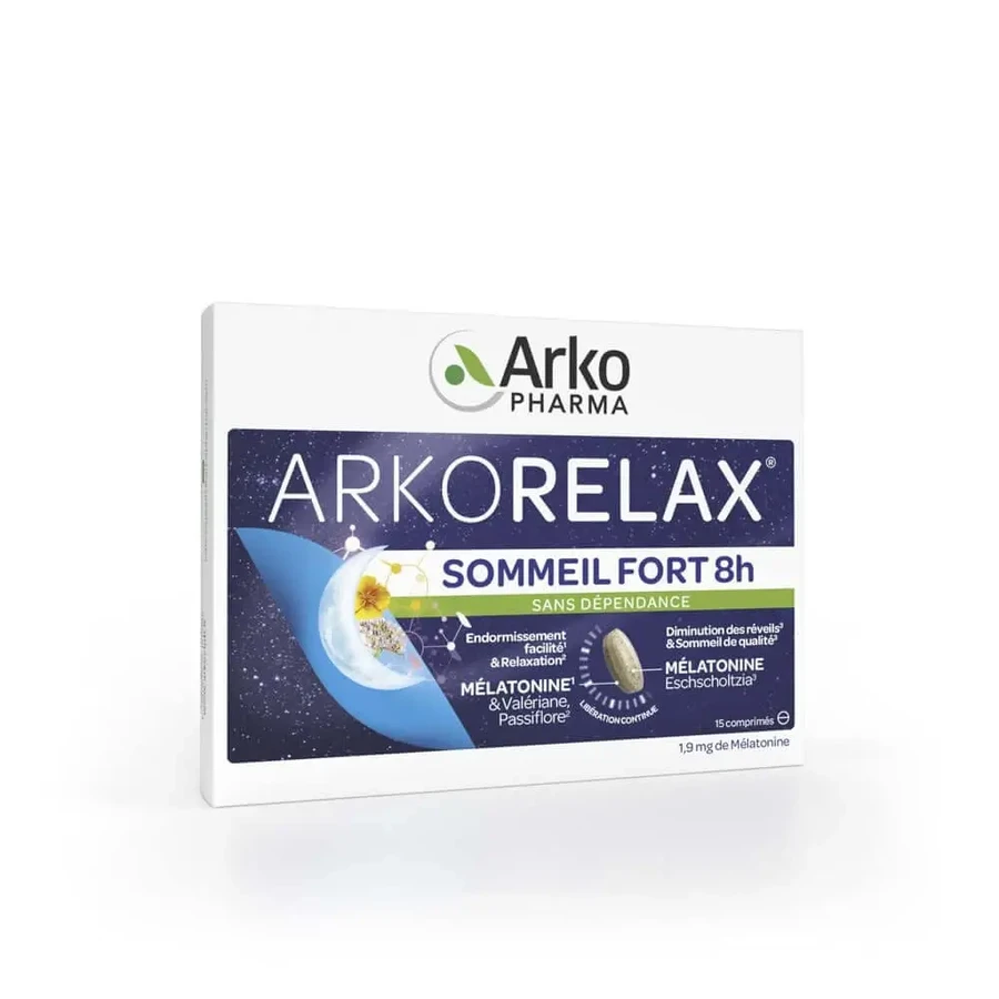 Arkopharma Arkorelax Sonno Forte 8H: мелатонін, валеріана, 15 таблеток: ціни та характеристики