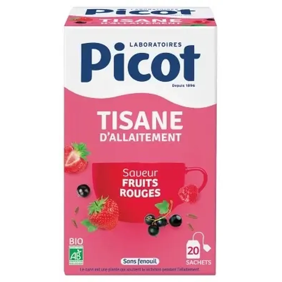 Органический травяной чай Picot с ароматом красных ягод для кормящих мам, 20 пакетиков: цены и характеристики