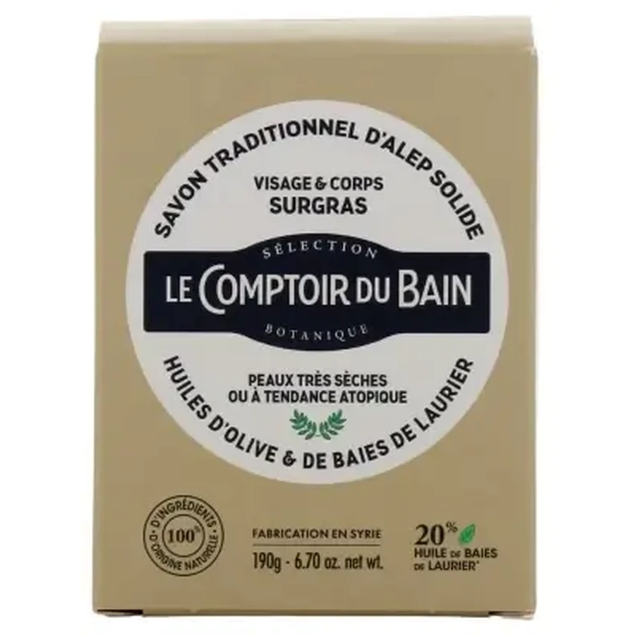 Le Comptoir du Bain, традиційне мило з Алеппо у брусках, 190 г: ціни та характеристики