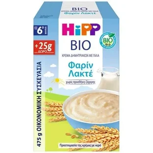 HIPP Bio Promo Крем із зернових з молоком та манною крупою Farin Lactat для дітей від 6 місяців (450 г + 25 г) 475 г