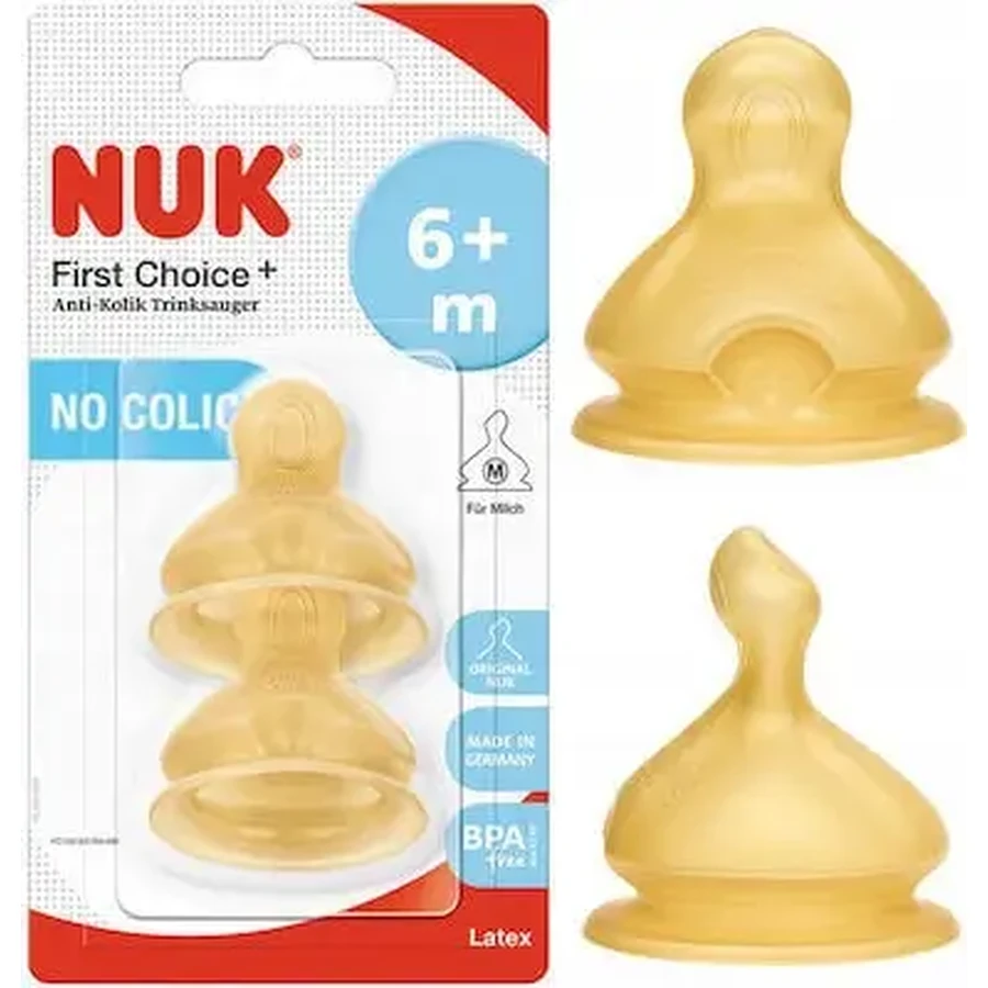 NUK First Choice+ Резиновая соска среднего размера, от 6 месяцев, 2 шт.: цены и характеристики