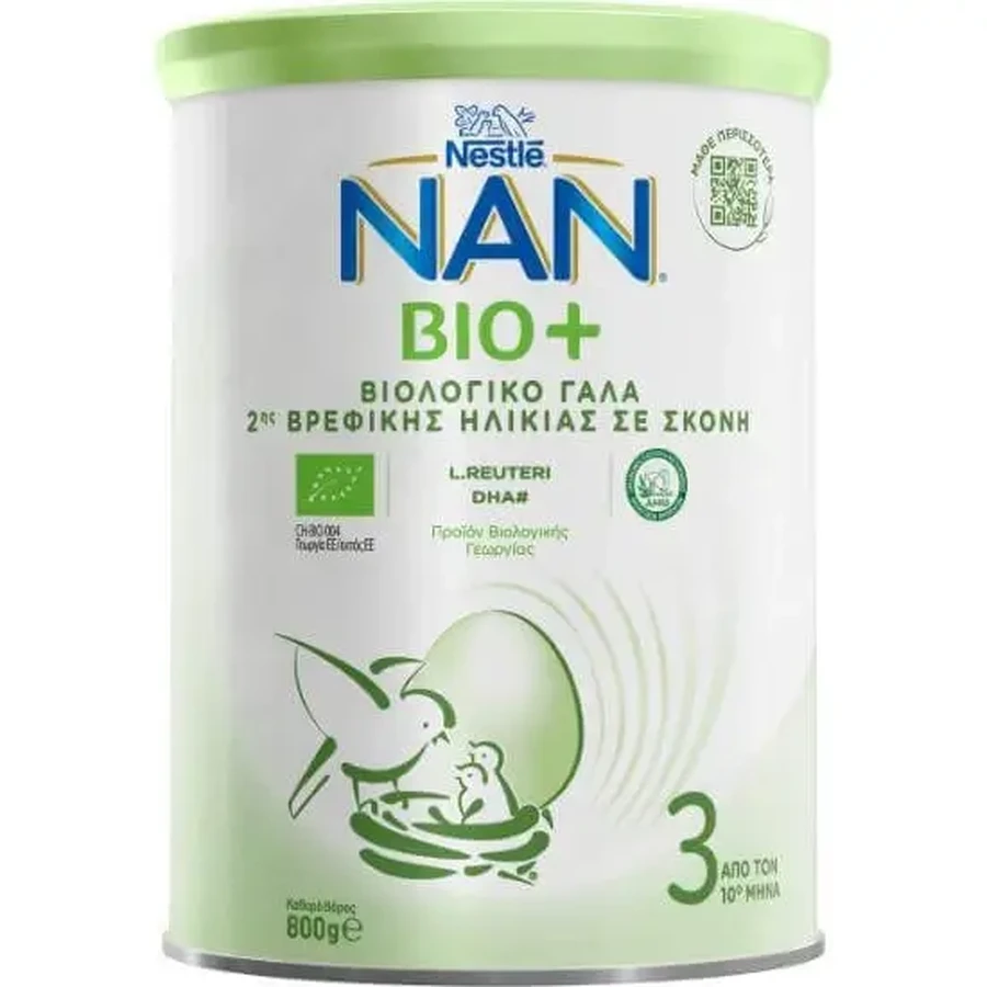 NAN Nan Bio 3 Органічне молоко для другої дитини від 12 місяців, 400 г: ціни та характеристики