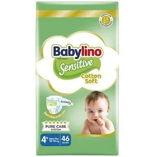 BABYLINO Sensitive Cotton Soft Детские подгузники № 4+ (10–15 кг), экономичная упаковка, шт.