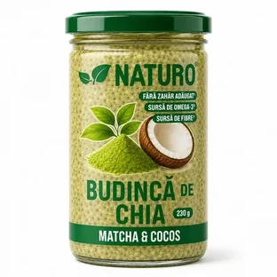 Пудинг з чіа та матча, 230 г, Naturo