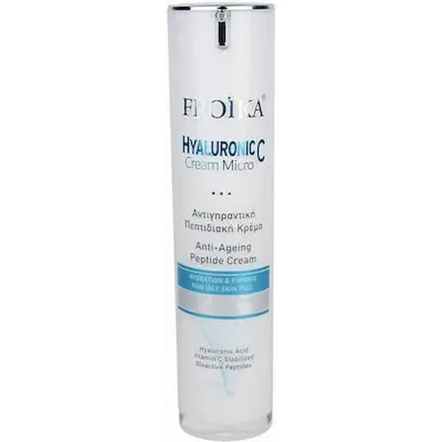 FROIKA Hyaluronic C Micro — 24-годинний крем для обличчя та шиї з гіалуроновою кислотою та SPF 10 для зволоження, боротьби зі старінням та підтягування шкіри, 50 мл: ціни та характеристики