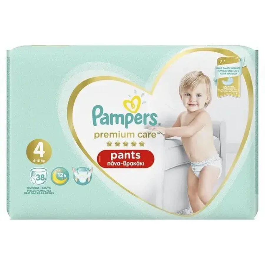 PAMPERS Baby Pants Premium Pants № 4, 9–15 кг, 38 штук, упаковка «Джамбо»: цены и характеристики
