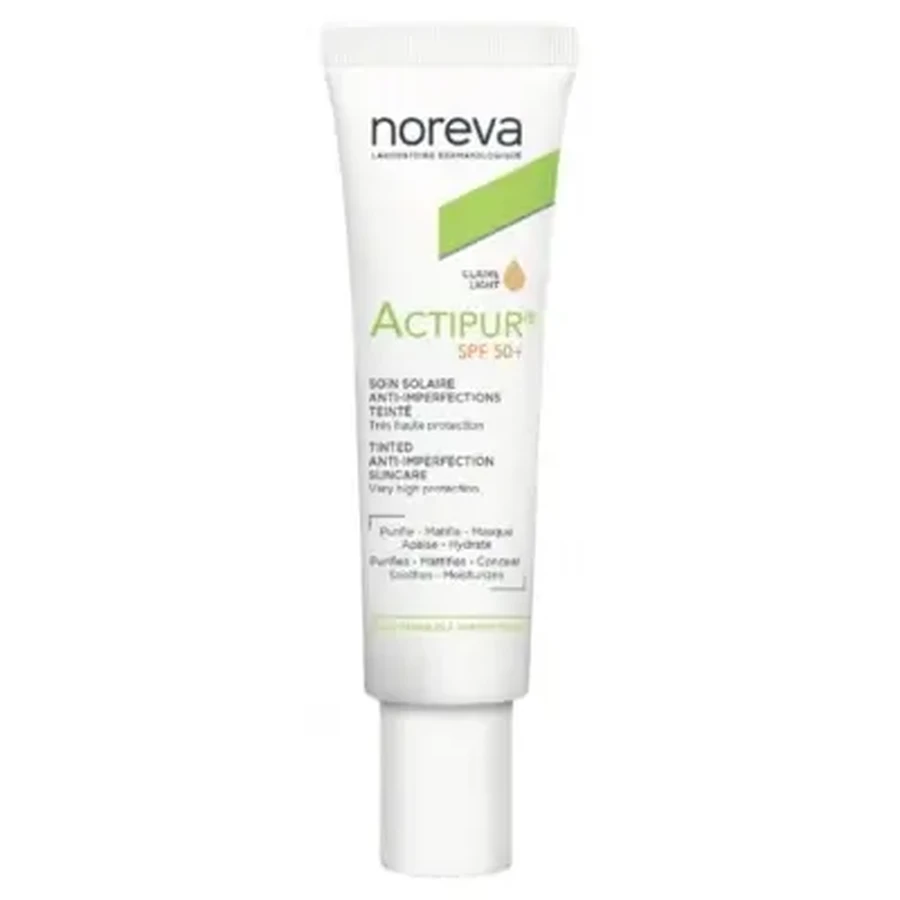 Noreva Actipur Сонцезахисний крем проти недоліків шкіри SPF 50+ Світлий відтінок 30 мл: ціни та характеристики